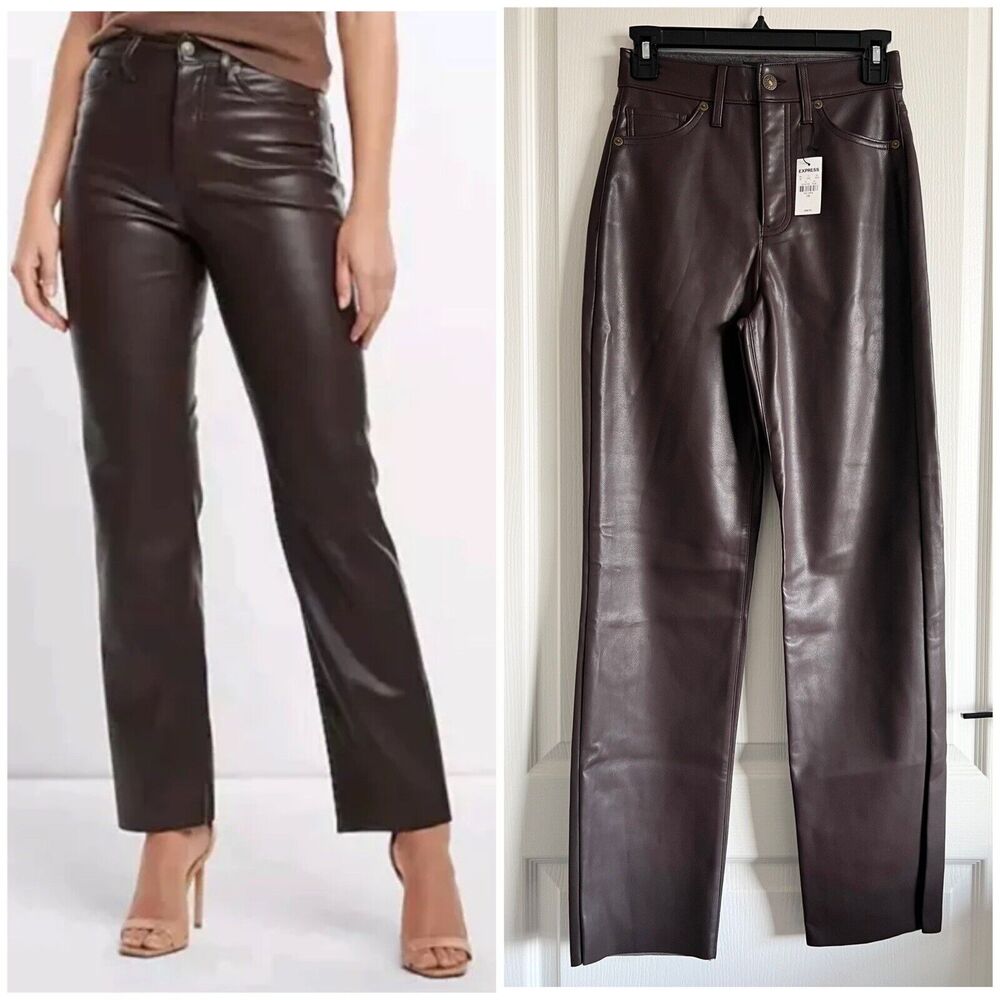 Express Brown Leather Pants